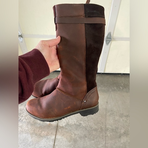 Eddie Bauer Women's Size 7 Trace Boots Zip Up Riding Style Waterproof Leather - Picture 2 of 7